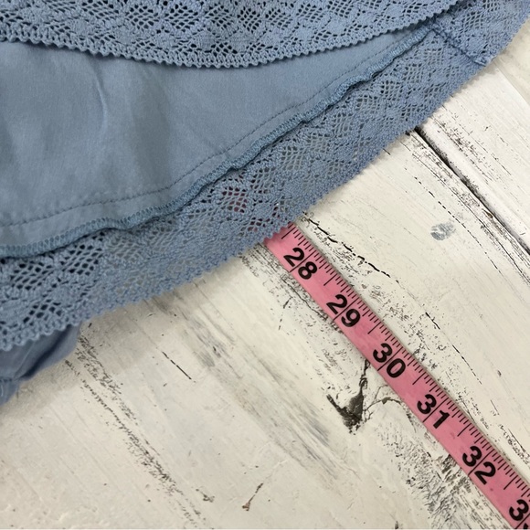 Grace & Karma Peasant Shirt Blue Long Sleeve Lightweight Womens Plus Size 1X - Picture 5 of 8